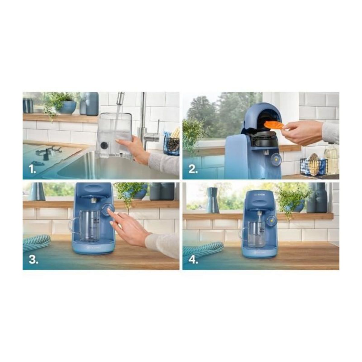 BOSCH Machine a café multi-boissons BOSCH - TASSIMO T16 Finesse - Bleu