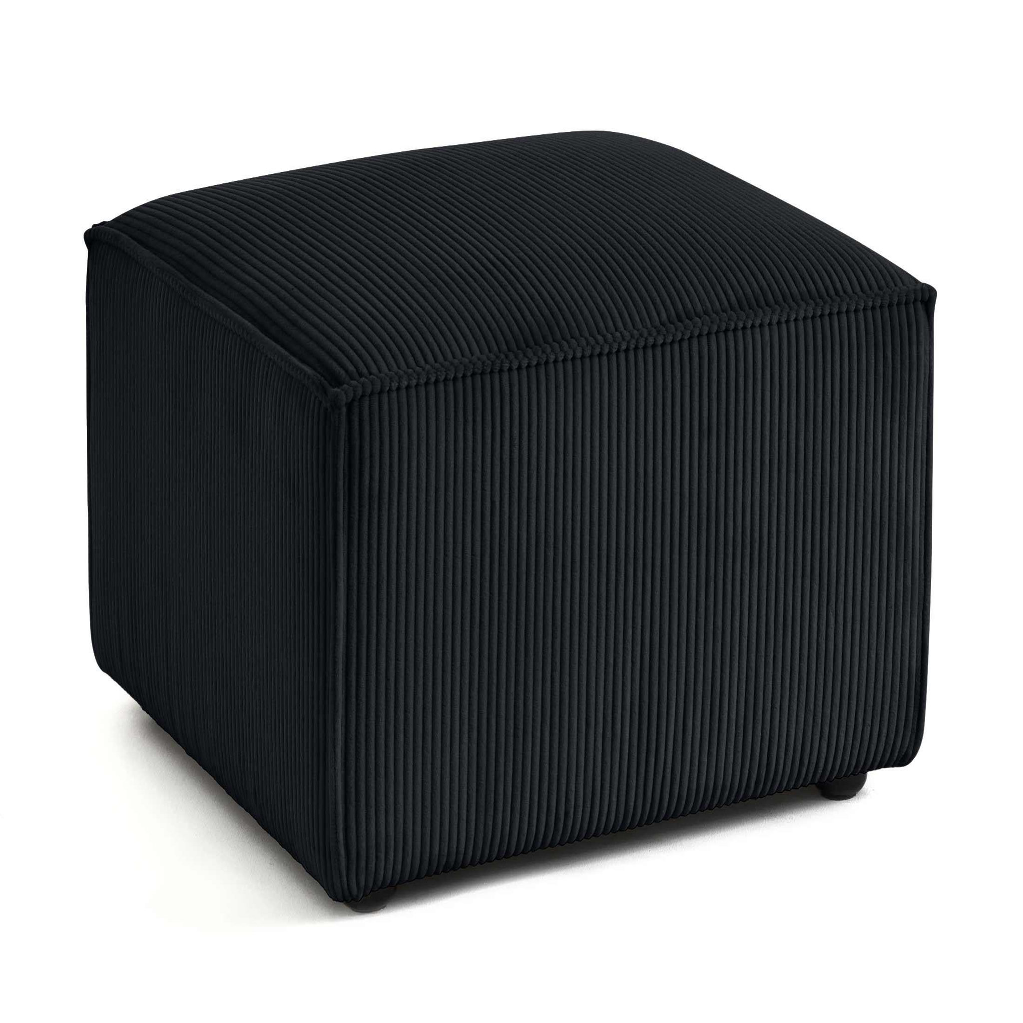 Voir la diapositive 2 : BEST MOBILIER Arty - pouf d'appoint - en velours côtelé