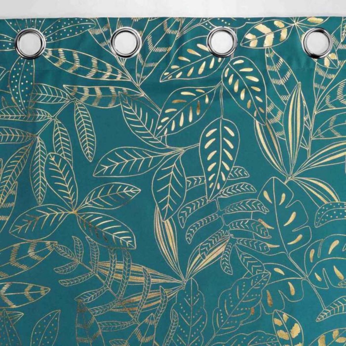 Paris Prix Rideau à Œillets Imprimé  Belflor  140x260cm Émeraude