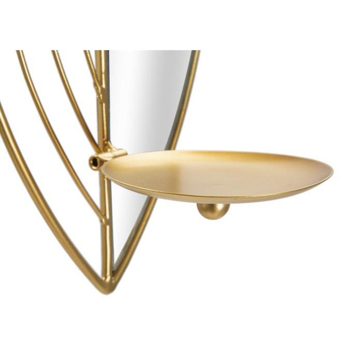 Paris Prix Lot de 2 Bougeoirs Muraux Miroirs  Leaf  41cm Or