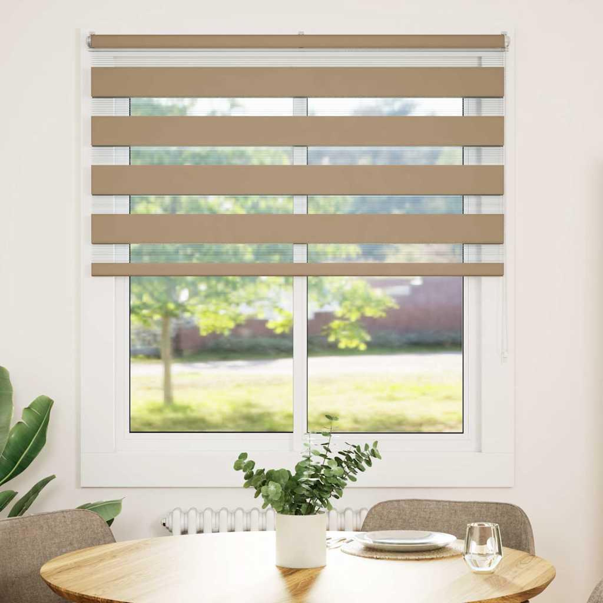 Voir la diapositive 2 : VIDAXL Store zebre marron sable largeur du tissu 130,9 cm polyester
