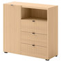 Voir la diapositive 1 : BEST MOBILIER Judy - buffet bas 106 cm - 1 porte, 3 tiroirs et 1 niche