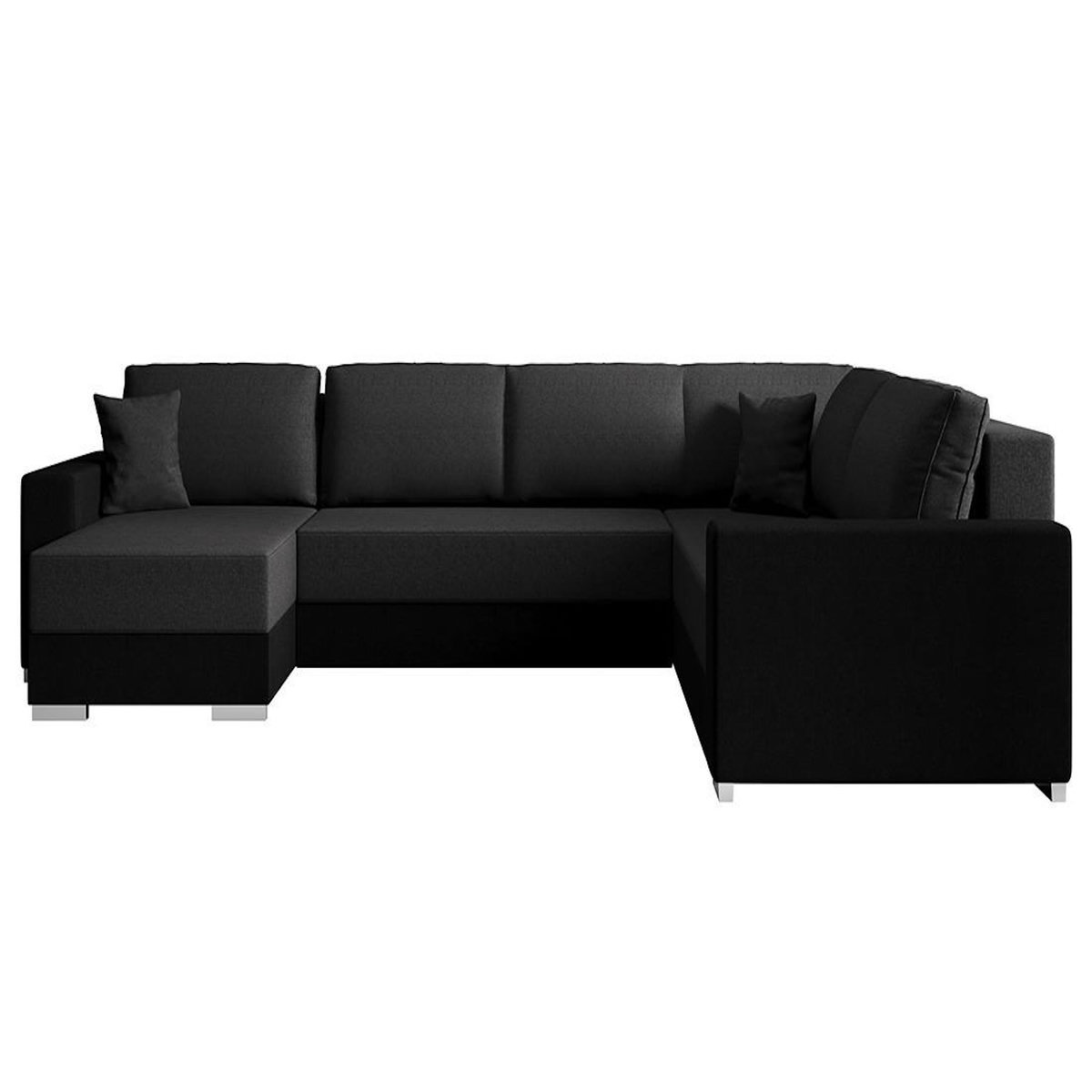 BEST MOBILIER Epona - canapé panoramique d'angle réversible 7 places convertible avec coffre en tissu