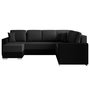 Voir la diapositive 1 : BEST MOBILIER Epona - canapé panoramique d'angle réversible 7 places convertible avec coffre en tissu
