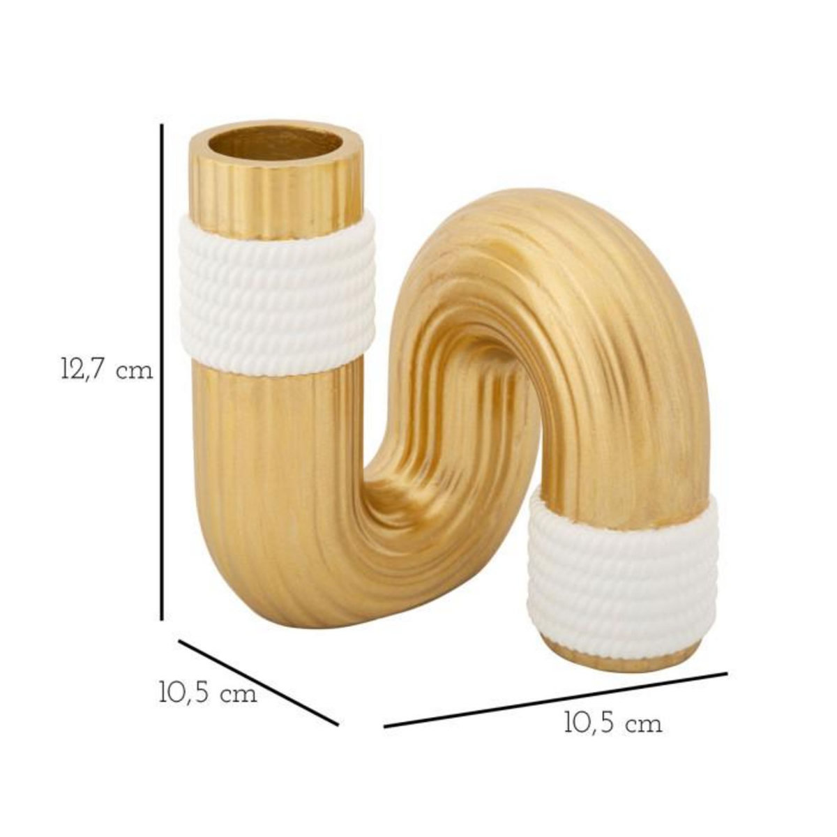 Paris Prix Vase Design en Résine  Bann  12cm Or