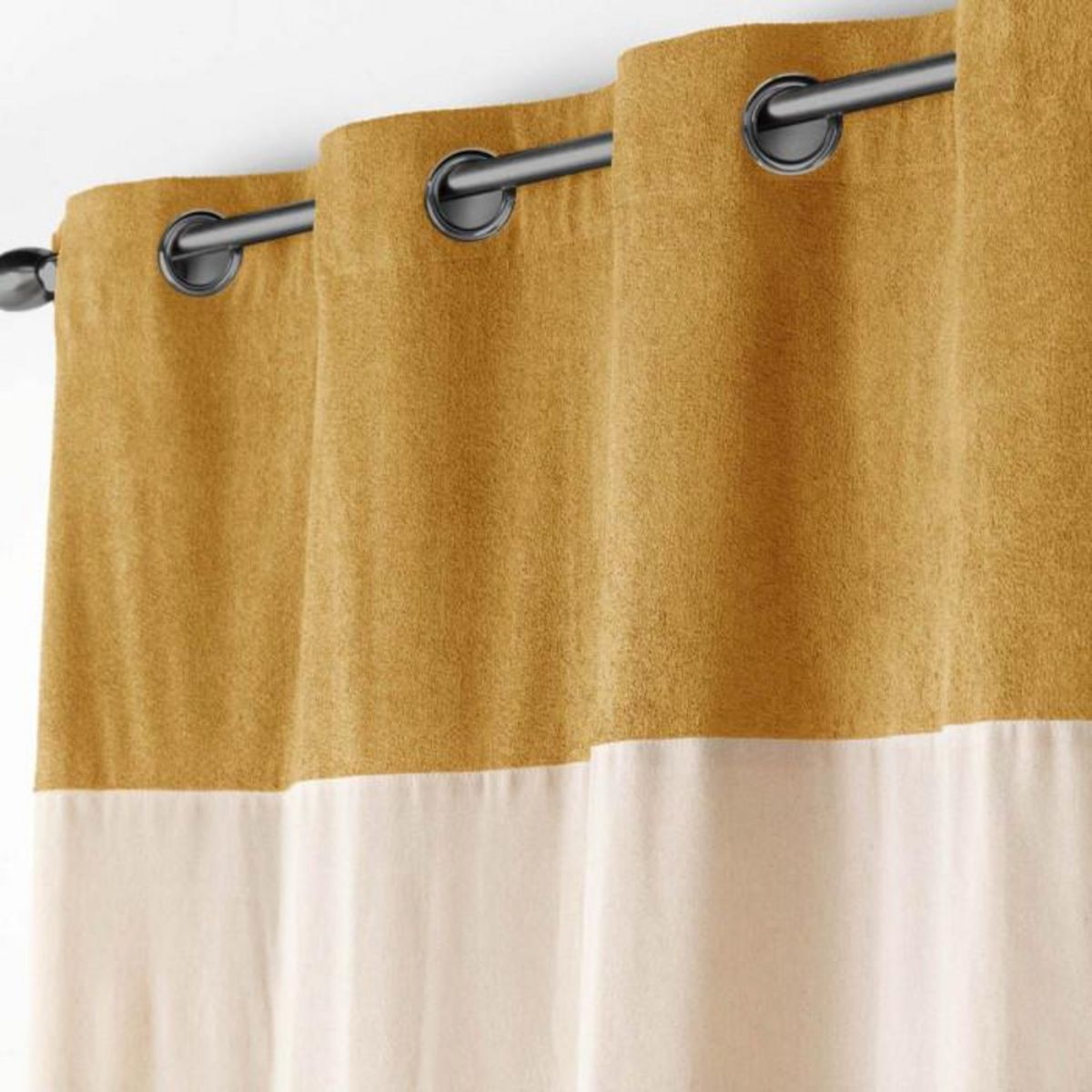 Paris Prix Rideau à Œillets Bouclette  Tessa  140x240cm Ocre