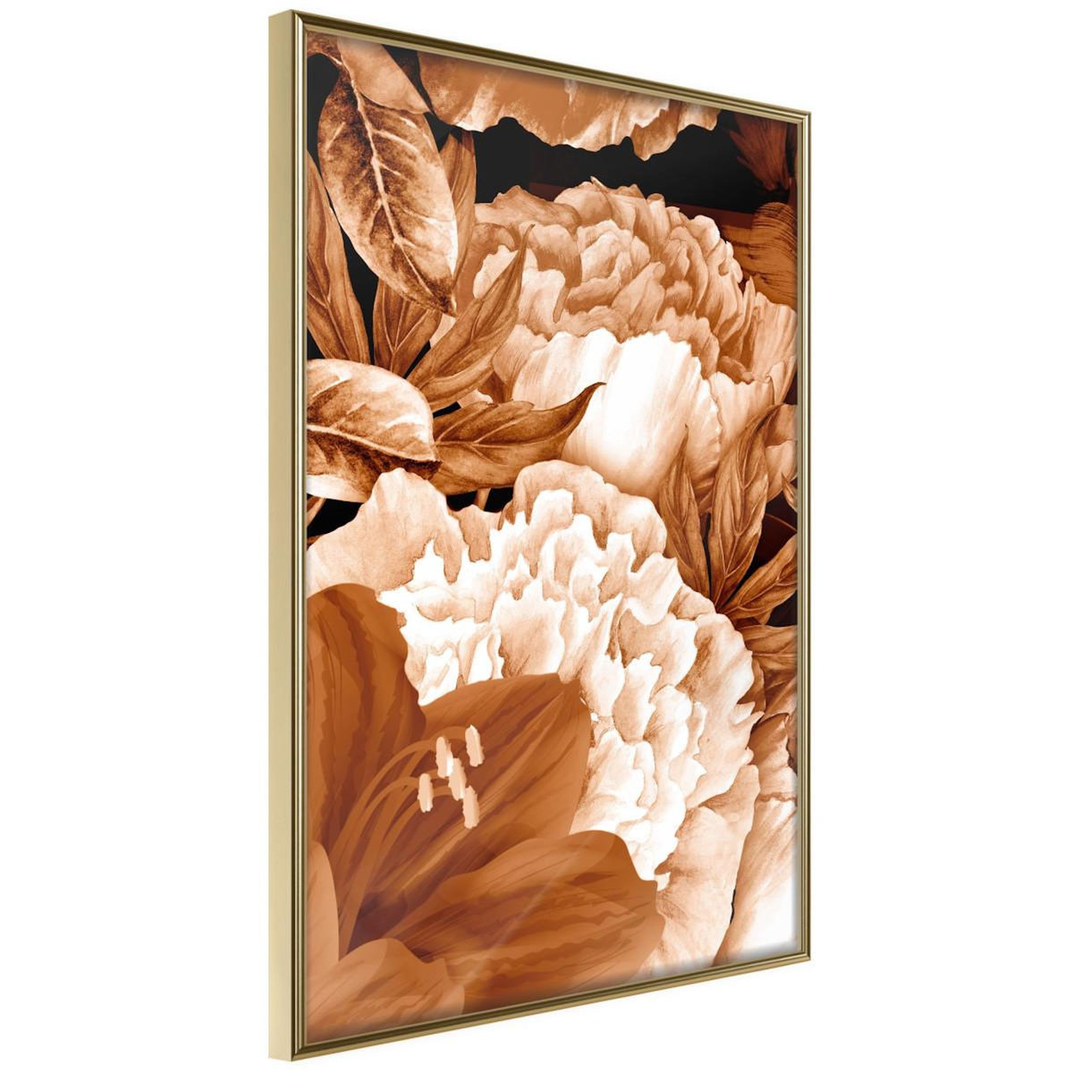 Paris Prix Affiche Murale Encadrée  Peonies in Sepia