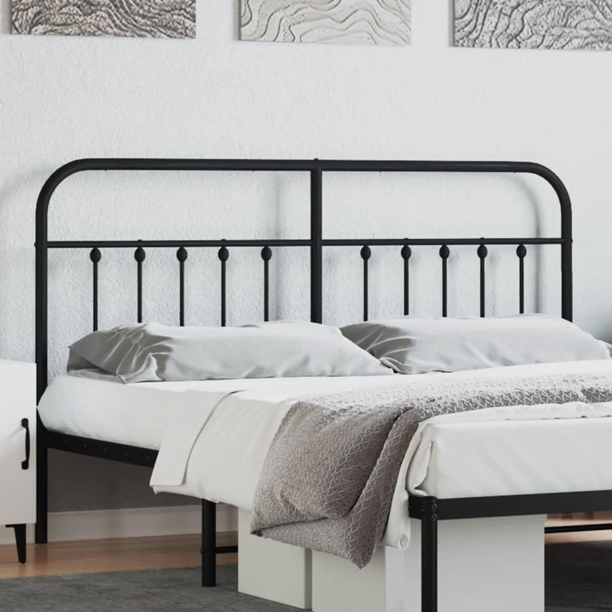 VIDAXL Tete de lit metal noir 160 cm