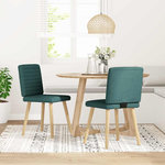 VIDAXL Chaises a manger lot de 2 vert fonce tissu