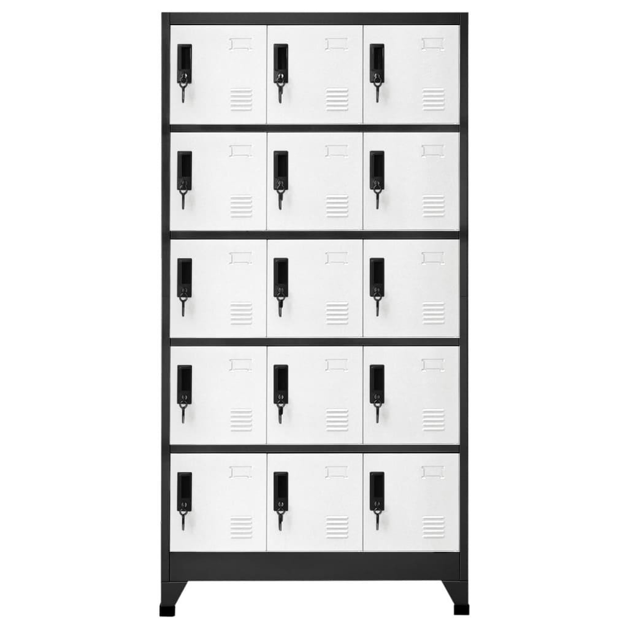 Voir la diapositive 2 : VIDAXL Armoire a casiers Anthracite et blanc 90x40x180 cm Acier