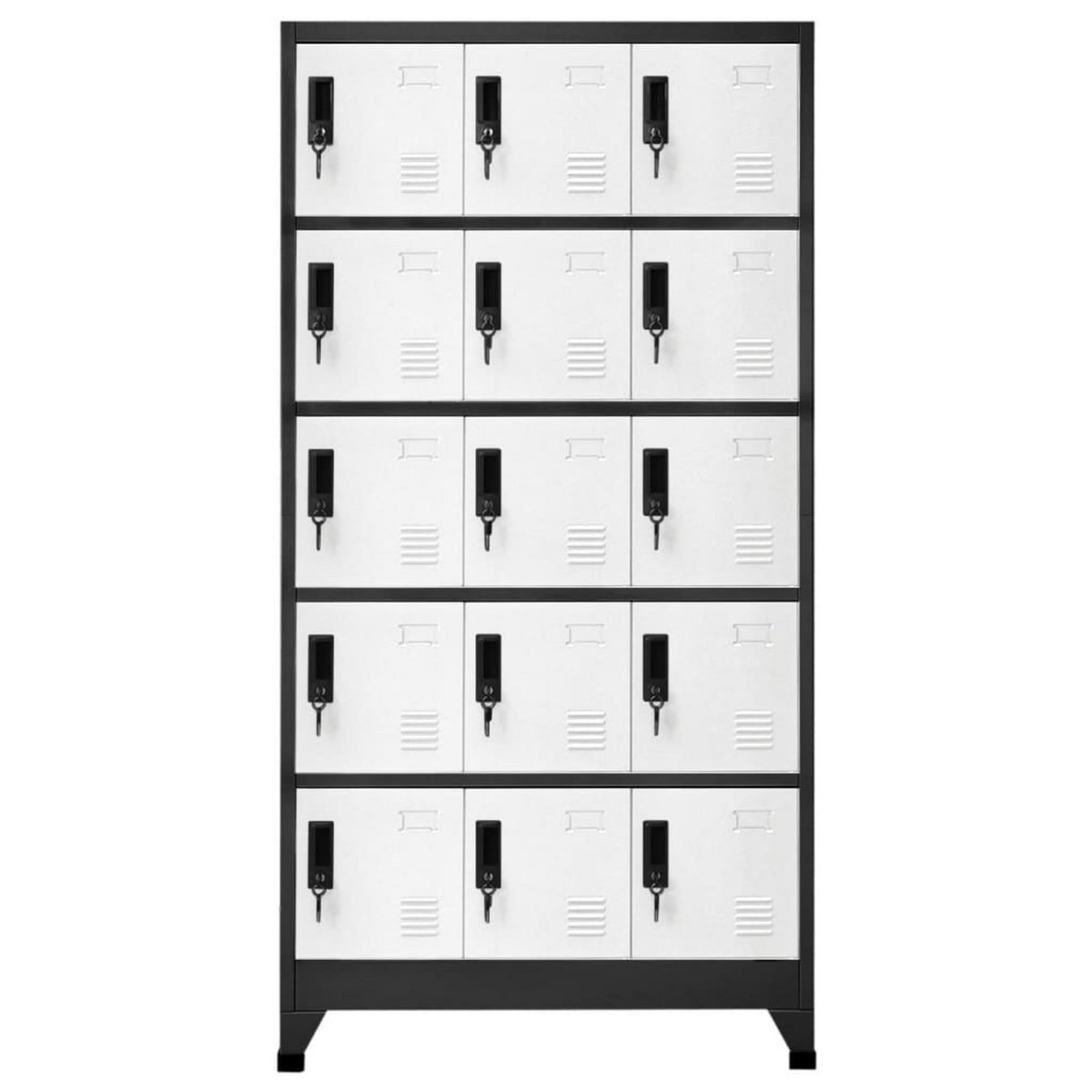 VIDAXL Armoire a casiers Anthracite et blanc 90x40x180 cm Acier