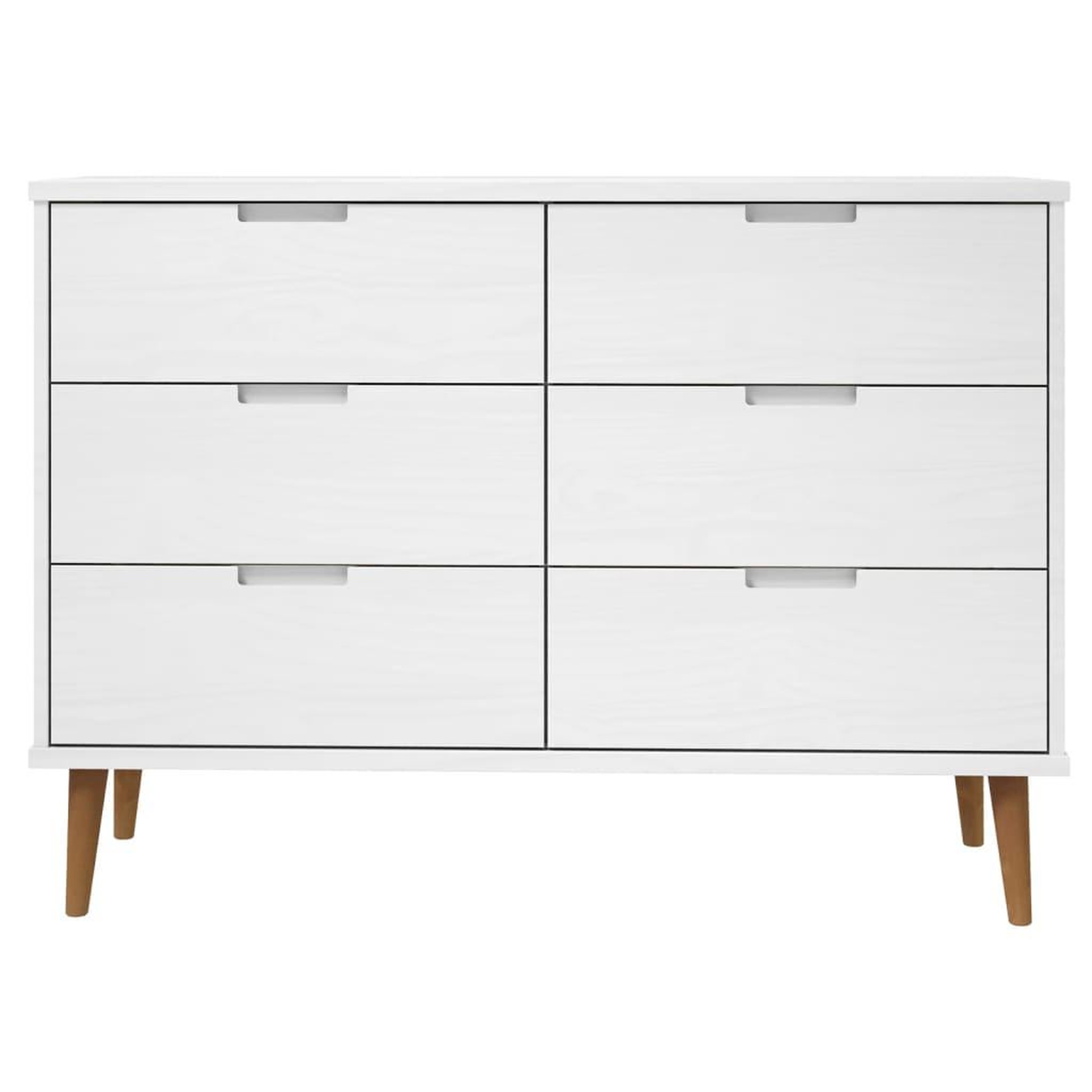 Voir la diapositive 4 : VIDAXL Commode MOLDE Blanc 113x40x80 cm Bois de pin massif