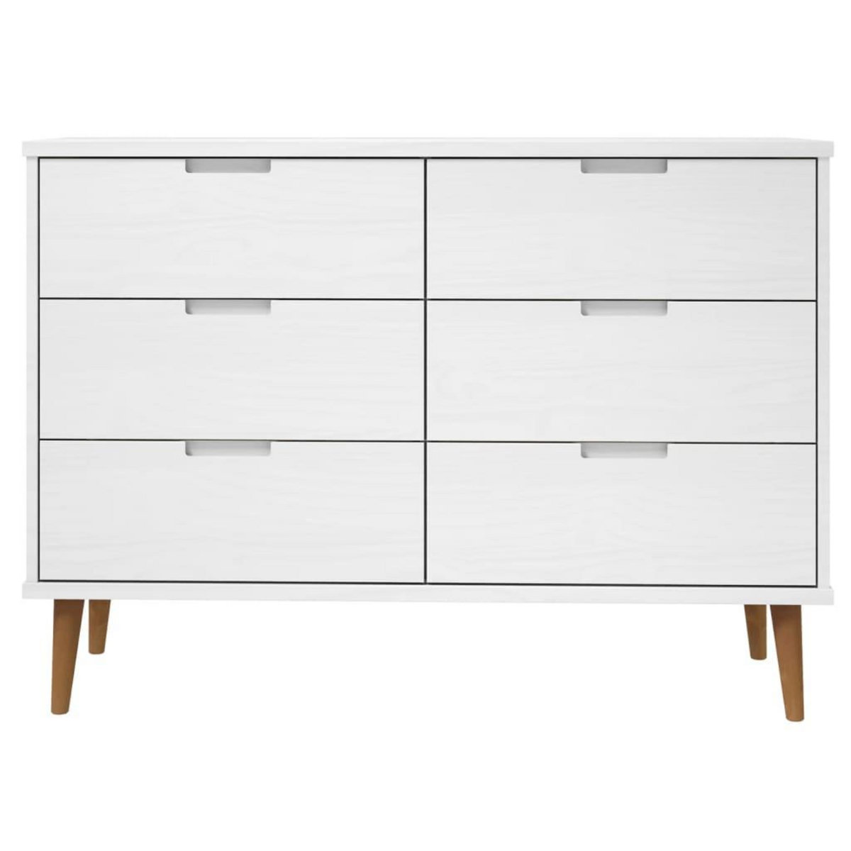 VIDAXL Commode MOLDE Blanc 113x40x80 cm Bois de pin massif