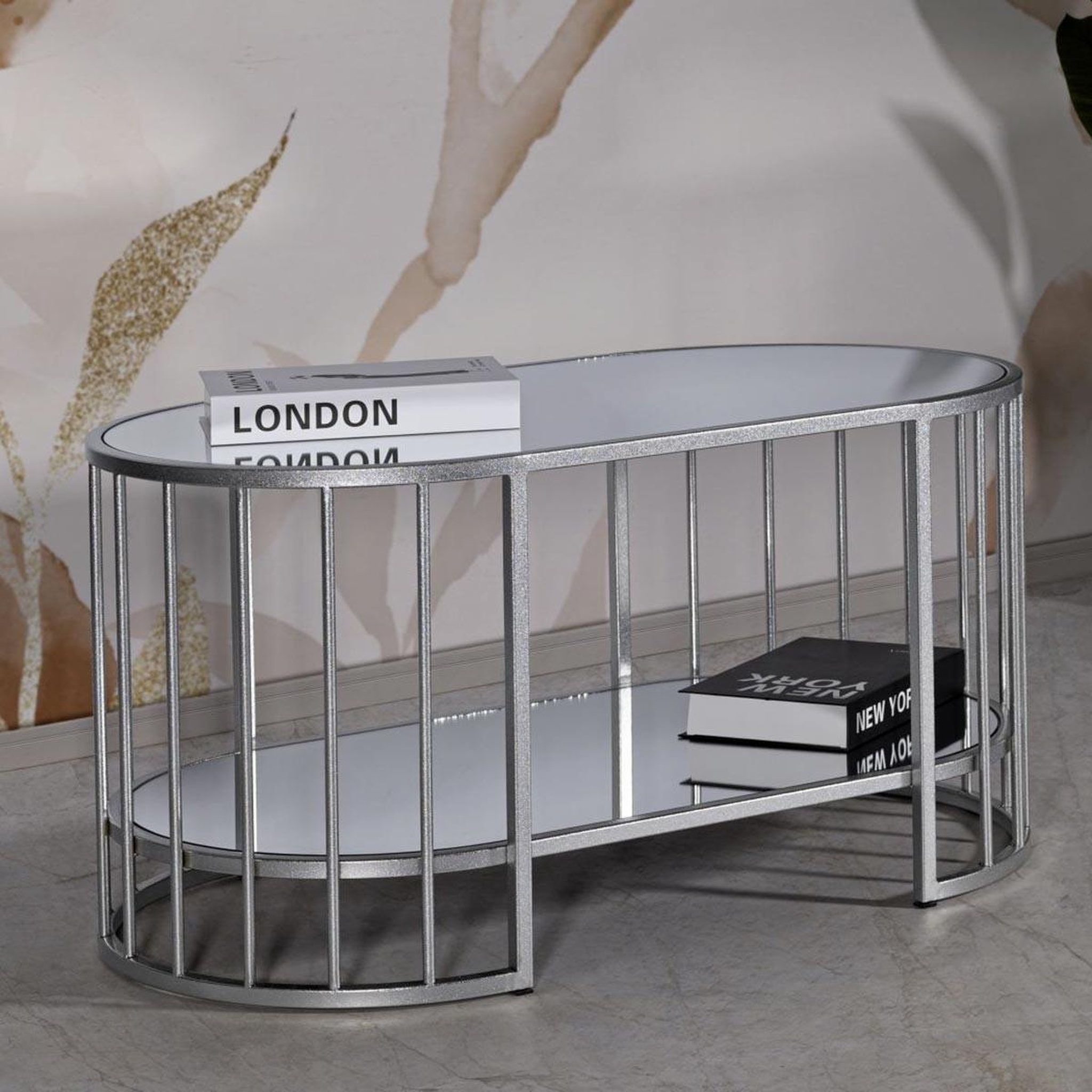 Voir la diapositive 6 : Paris Prix Table basse miroir  smire  90cm argent