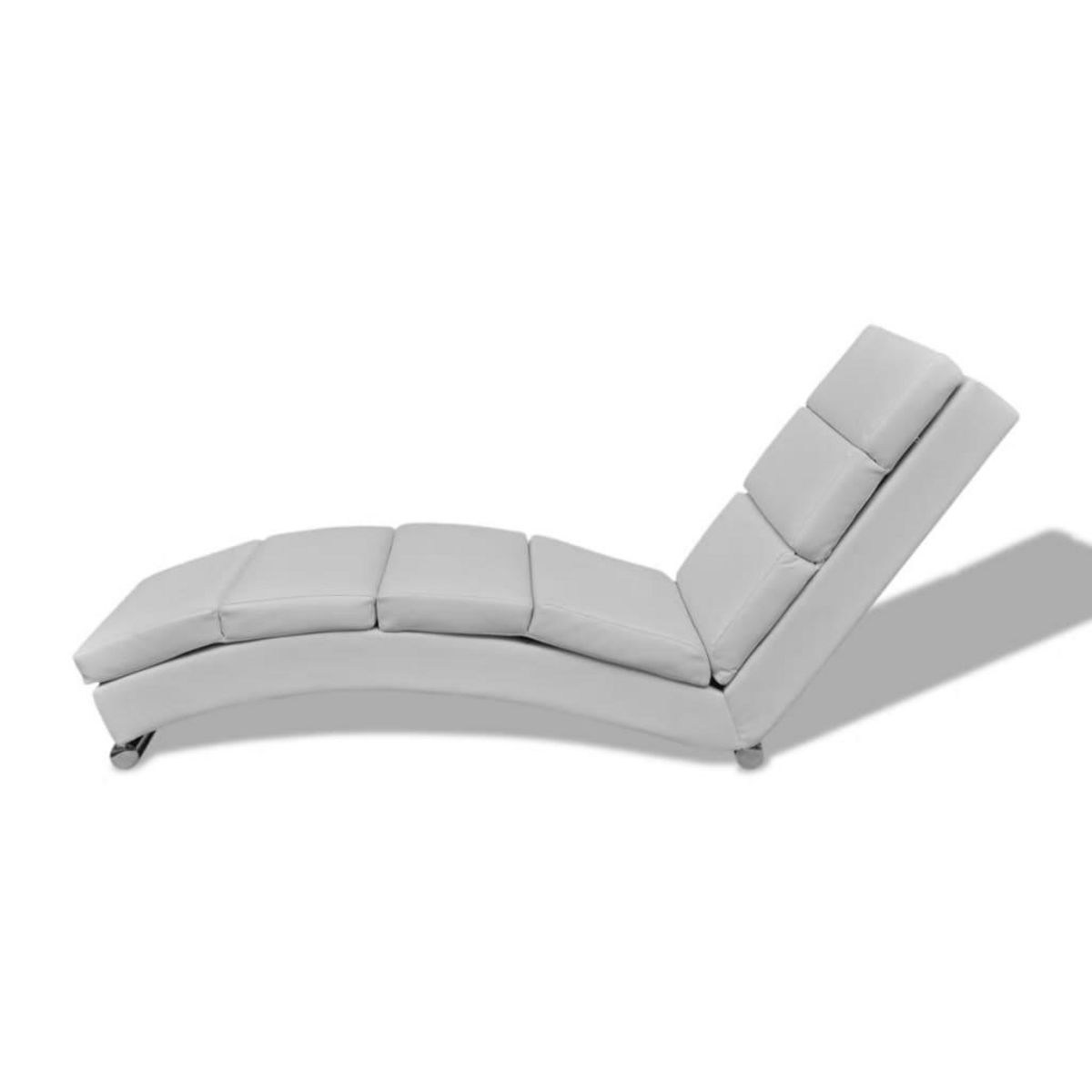 VIDAXL Chaise longue Blanc Similicuir