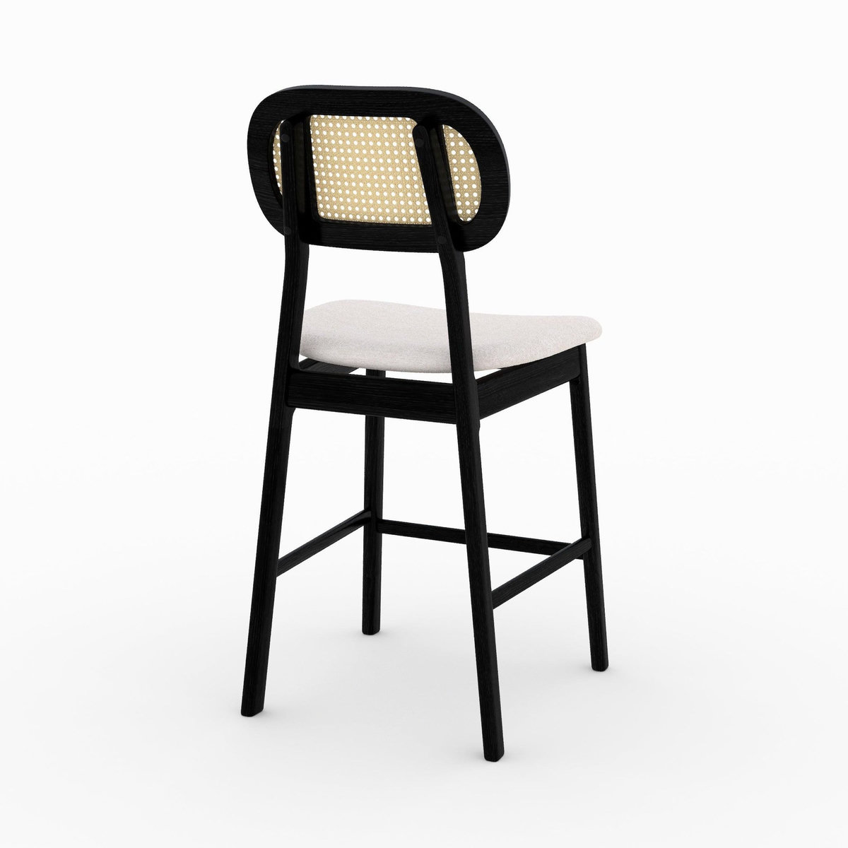 Rendez vous déco Lot de 2 chaises pour îlot central en tissu beige 64,5 cm-Maria
