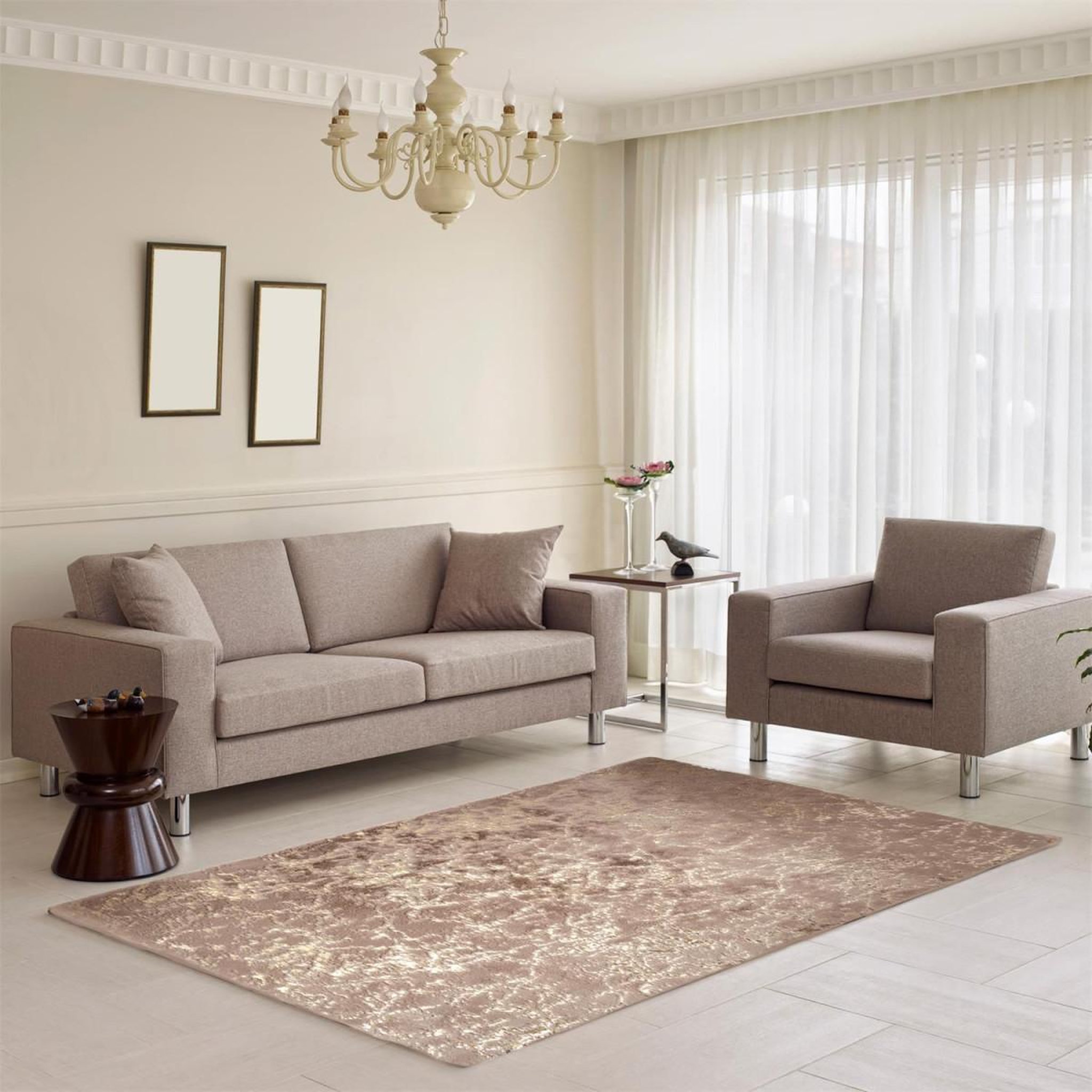 Voir la diapositive 6 : The Home Deco Factory Tapis Imitation Fourrure  Negrada  120x170cm Taupe