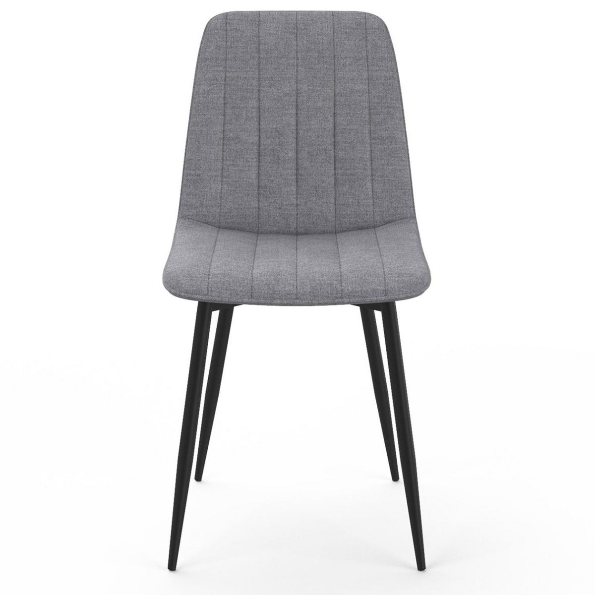 ID MARKET Lot de 6 chaises MIRA en tissu gris clair pour salle à manger