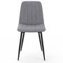 Voir la diapositive 3 : ID MARKET Lot de 6 chaises MIRA en tissu gris clair pour salle à manger