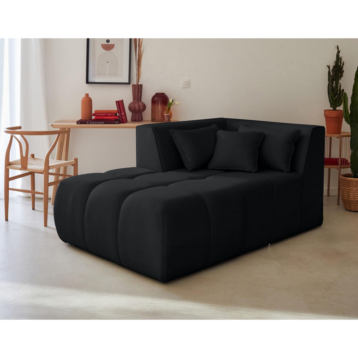 LISA DESIGN Caracas - module d'assise méridienne gauche - en tissu