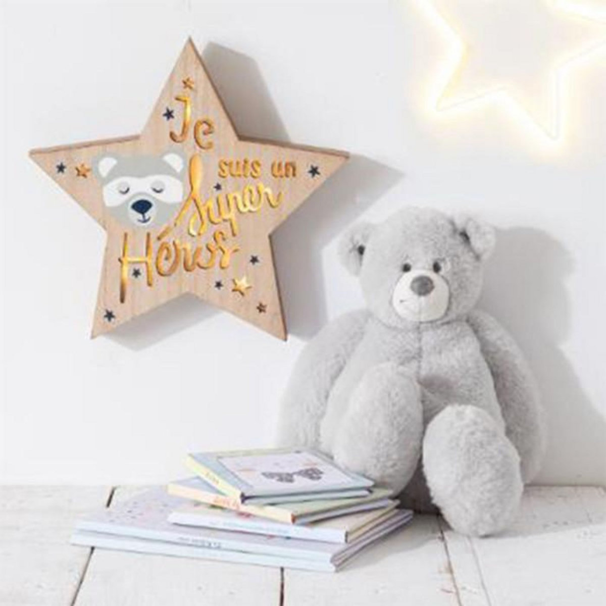 Atmosphera Kids Lampe Design Led Enfant  Étoile  28cm Naturel