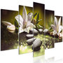 Voir la diapositive 1 : Paris Prix Tableau 5 Panneaux  Lilies & Stones Wide Green