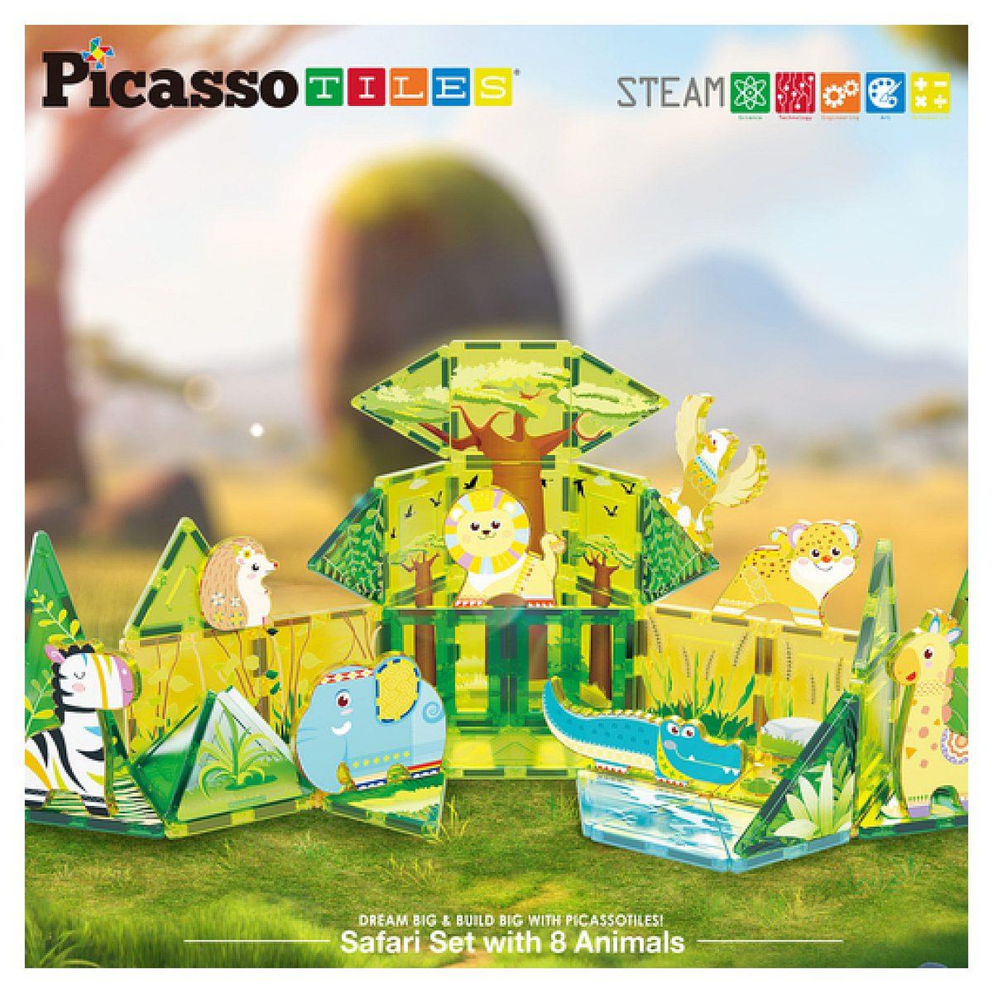 Voir la diapositive 3 : Tactic Set Magnetique Safari 46 pcs - PicassoTiles