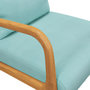Voir la diapositive 5 : HOMCOM Fauteuil lounge - 3 coussins inclus - assise profonde - accoudoirs - structure bois hévéa - aspect velours turquoise