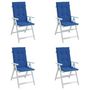 Voir la diapositive 4 : VIDAXL Coussins de chaise de jardin a dossier haut lot de 4 bleu royal