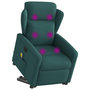 Voir la diapositive 3 : VIDAXL Fauteuil inclinable de massage Vert fonce Tissu