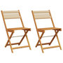 Voir la diapositive 2 : VIDAXL Chaises de bistrot lot de 2 beige bois d'acacia et corde
