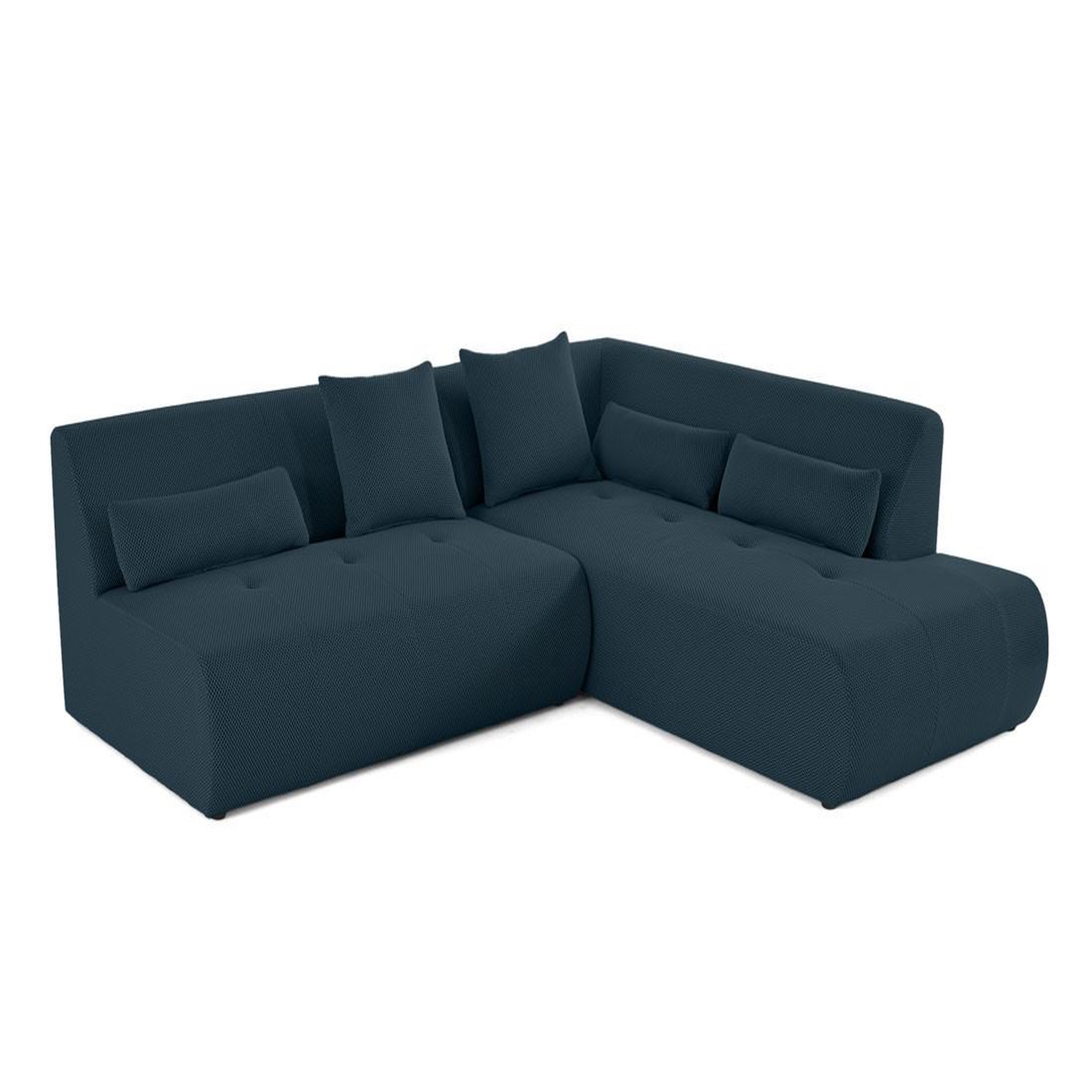 Voir la diapositive 2 : LISA DESIGN Onyx - canapé modulable d'angle droit 5 places - en tissu mailles 3d