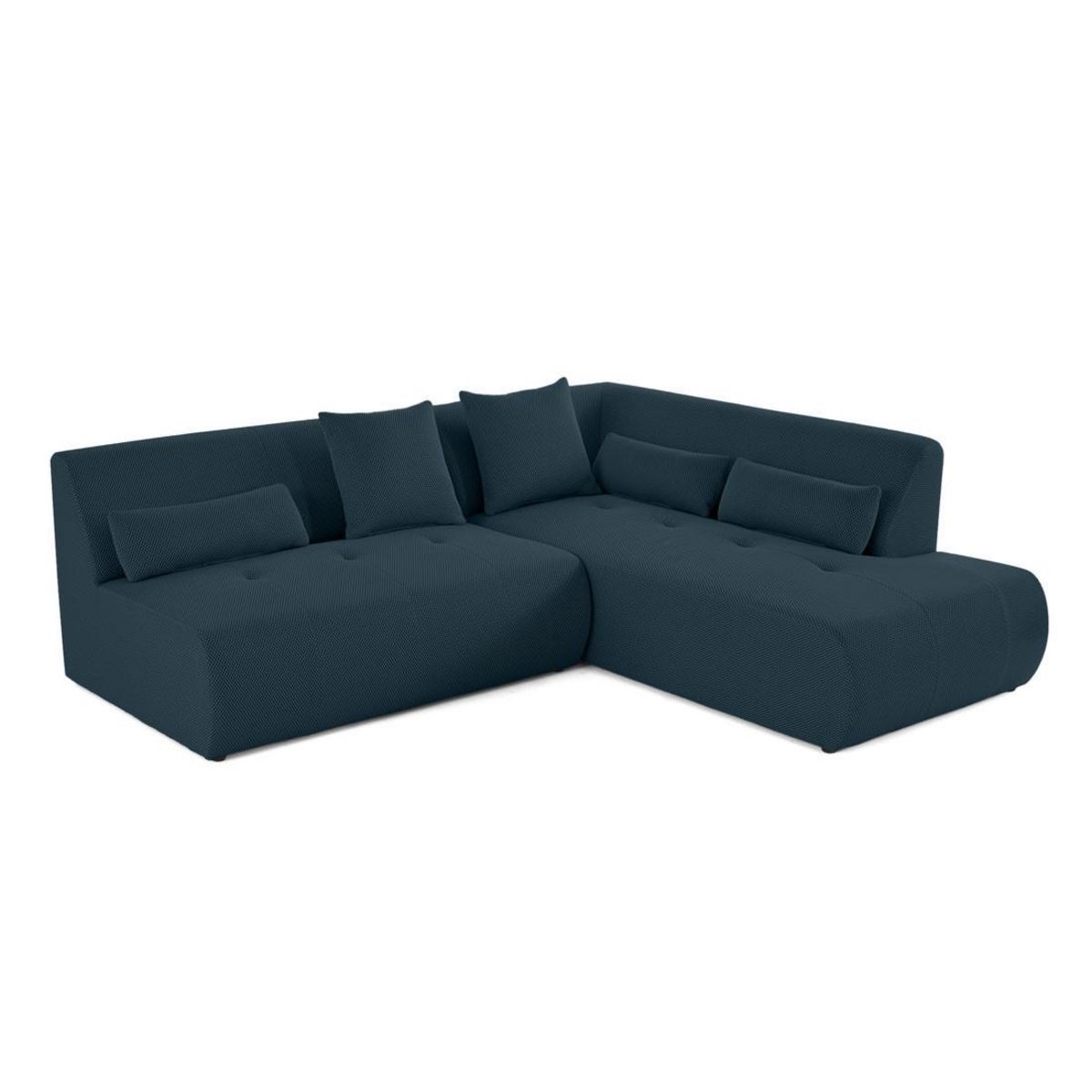 LISA DESIGN Onyx - canapé modulable d'angle droit 5 places - en tissu mailles 3d