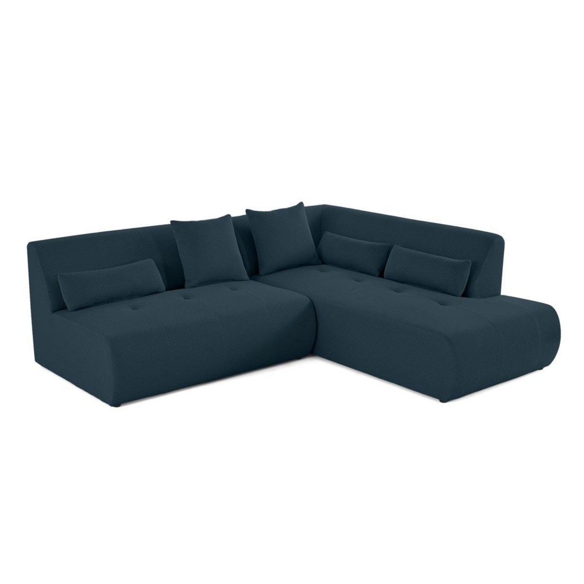 LISA DESIGN Onyx - canapé modulable d'angle droit 5 places - en tissu mailles 3d