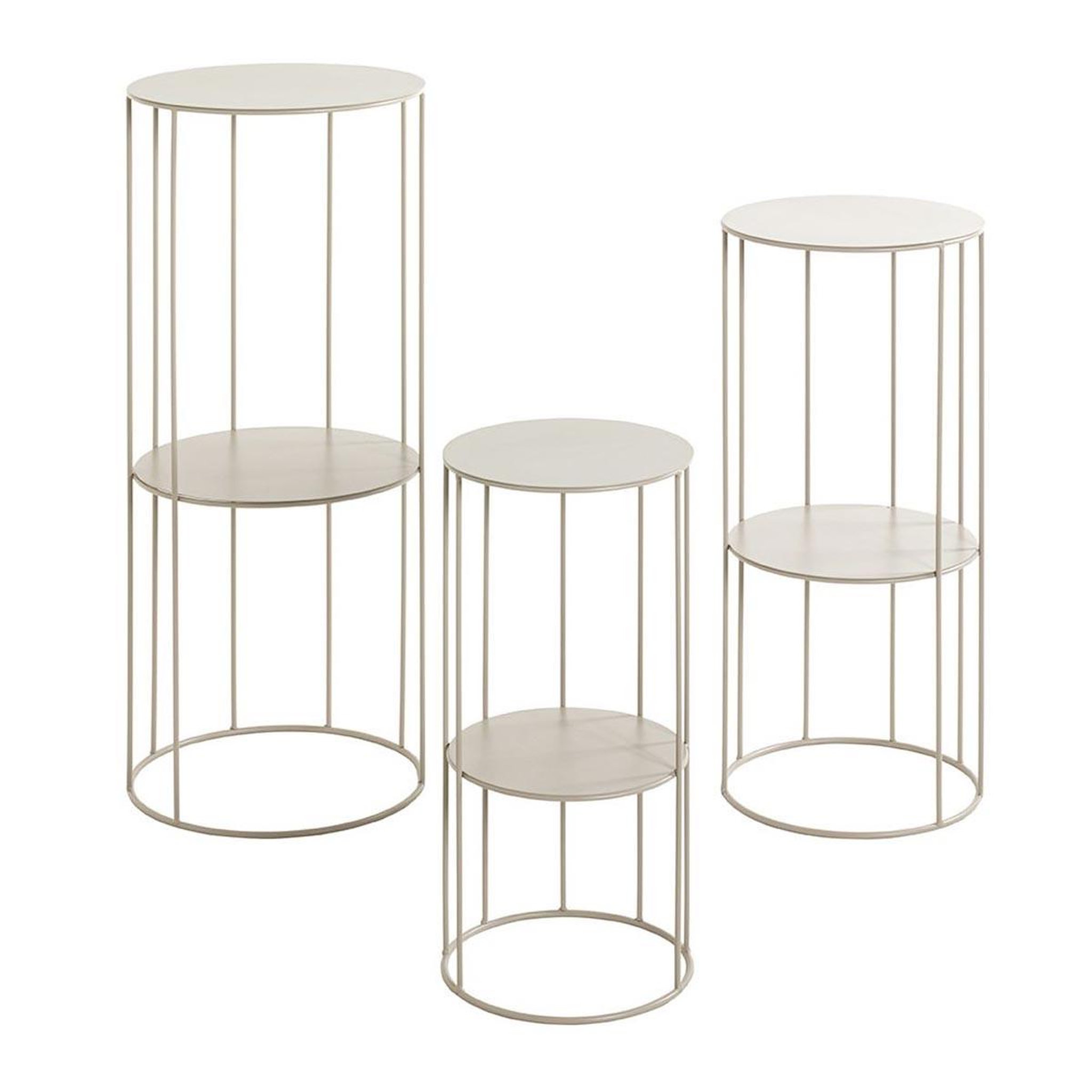 Paris Prix Lot de 3 Sellettes 2 Niveaux  Noé  70cm Gris