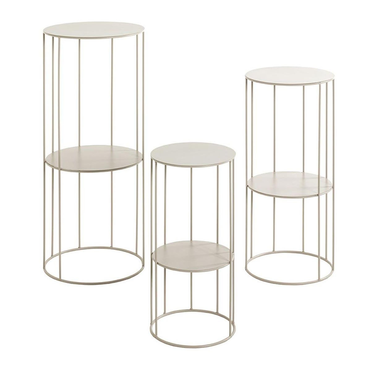 Paris Prix Lot de 3 Sellettes 2 Niveaux  Noé  70cm Gris