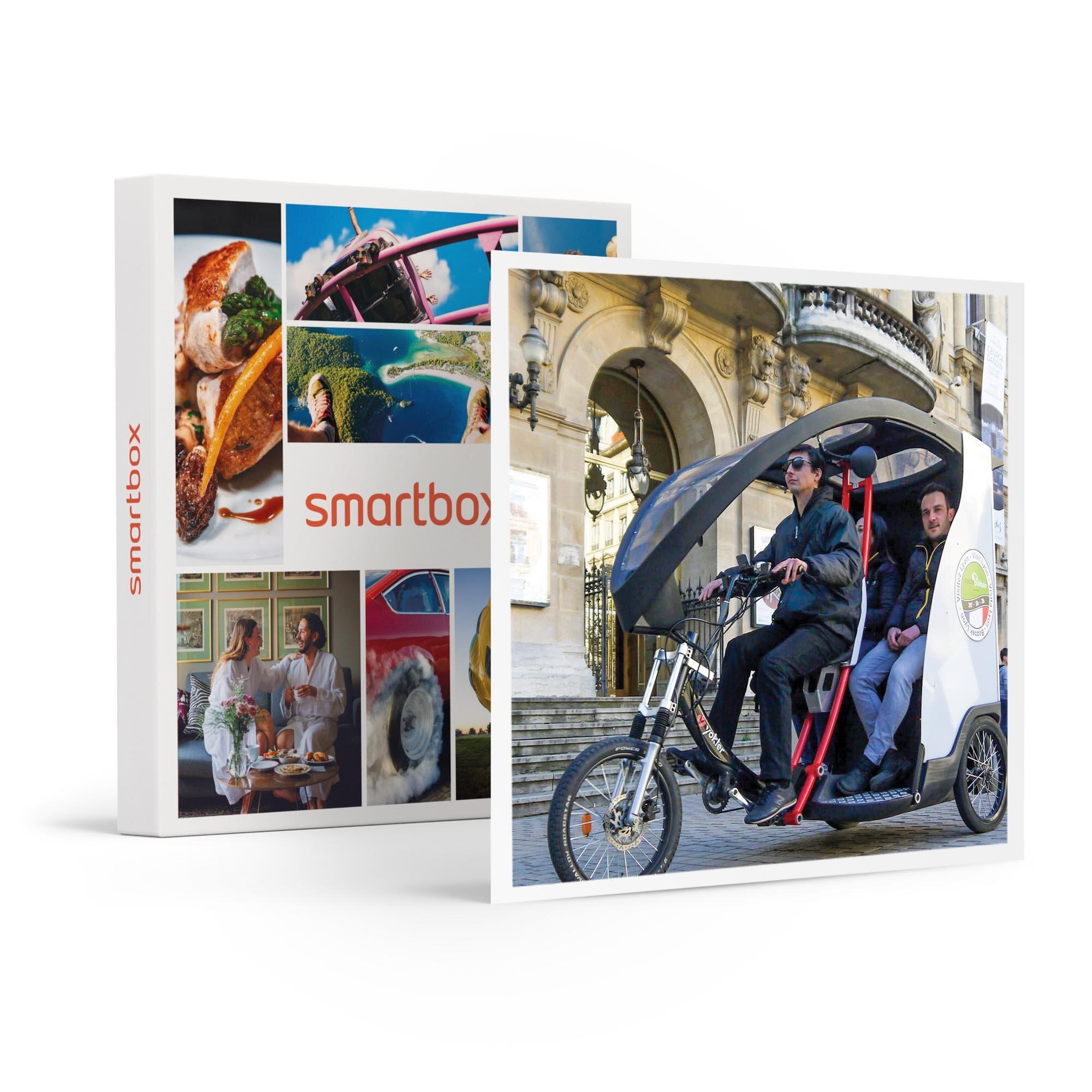 Voir la diapositive 1 : Smartbox Visite insolite et gourmande de Lyon durant 2h à bord de vélos taxi en famille - Coffret Cadeau Sport & Aventure