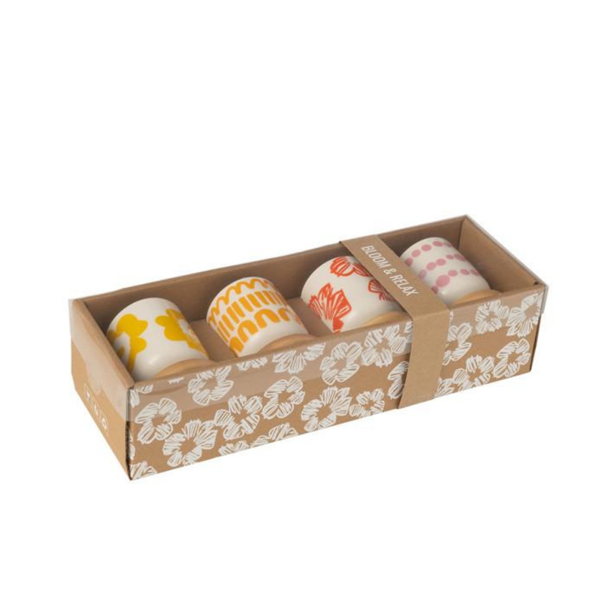 Paris Prix Lot de 4 Tasses à Café & Sous-Tasses  Fiesta Sud  10cl Multicolore