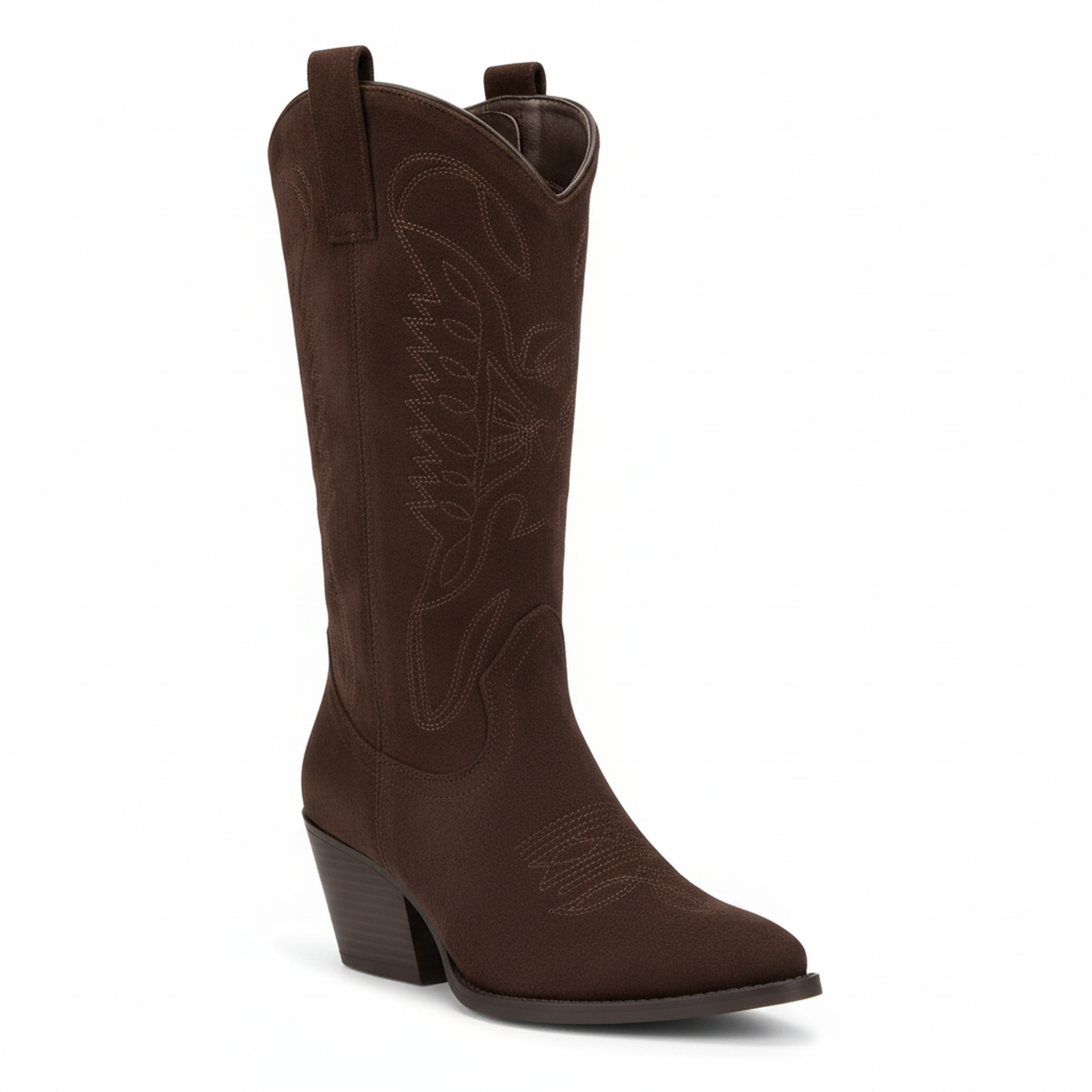 Voir la diapositive 1 : OZABI Ozabi bottes santiag femme haute tige suédine talon bloc 6 cm bout pointu