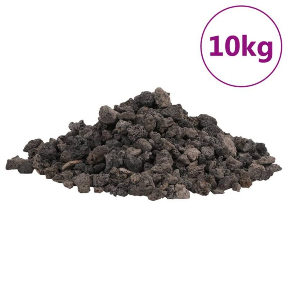 VIDAXL Roches volcaniques 10 kg noir 1 2 cm