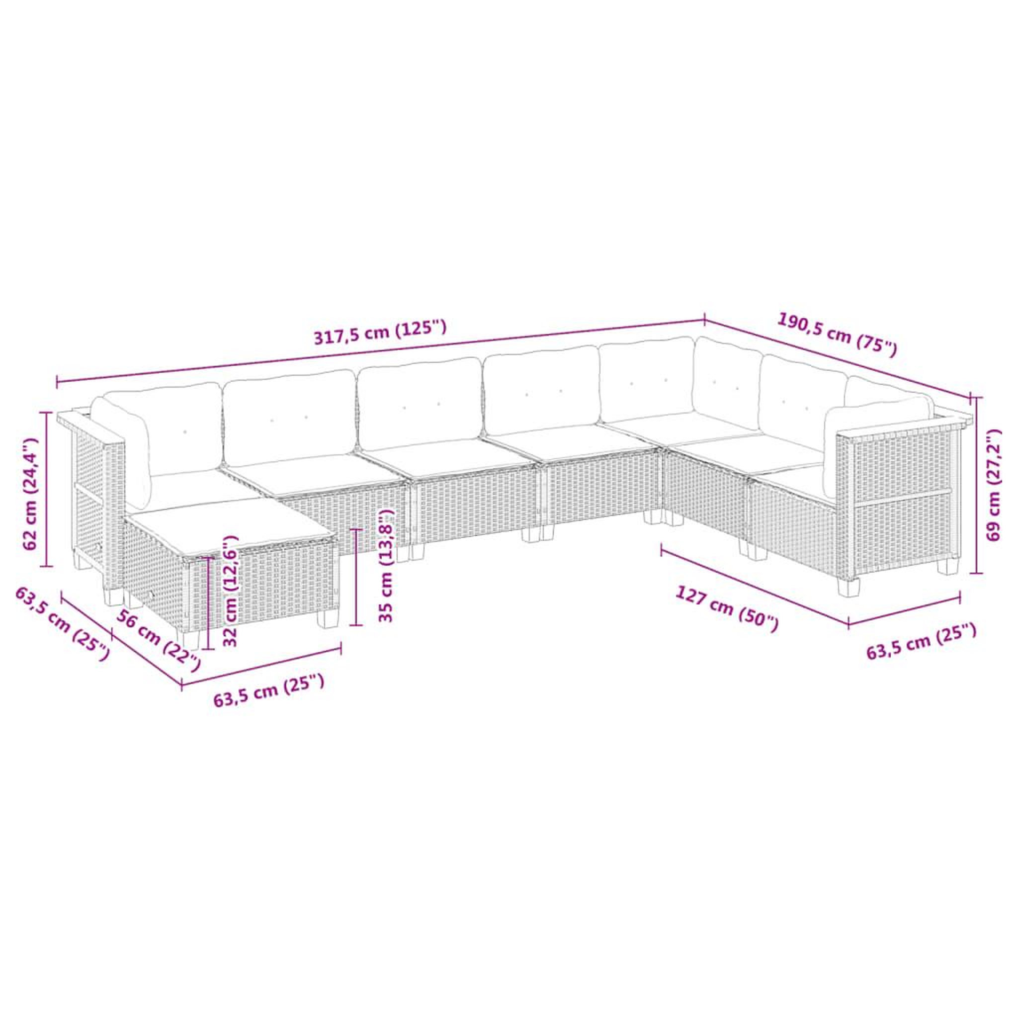 Voir la diapositive 6 : VIDAXL Salon de jardin 8 pcs avec coussins noir resine tressee