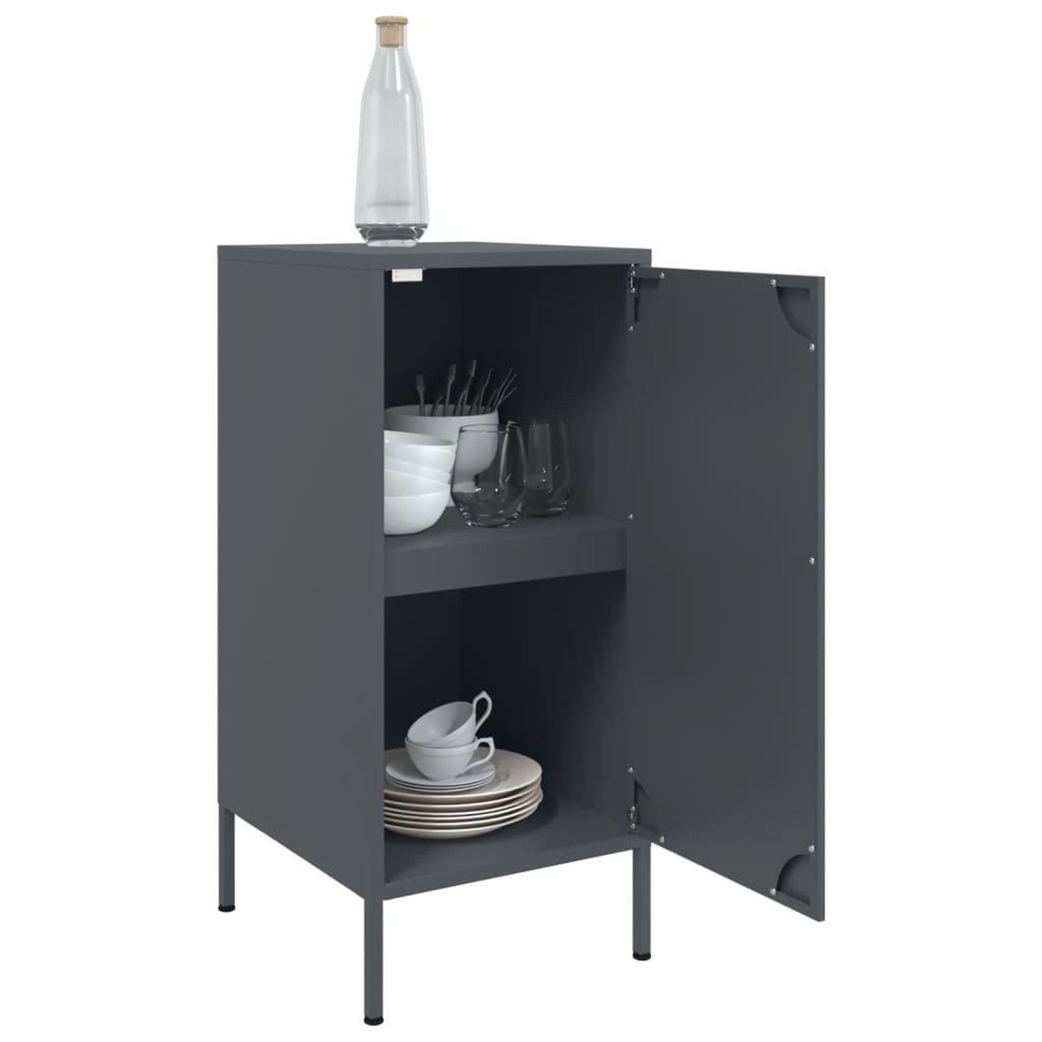 Voir la diapositive 5 : VIDAXL Buffets 2 pcs anthracite 36x39x79 cm acier