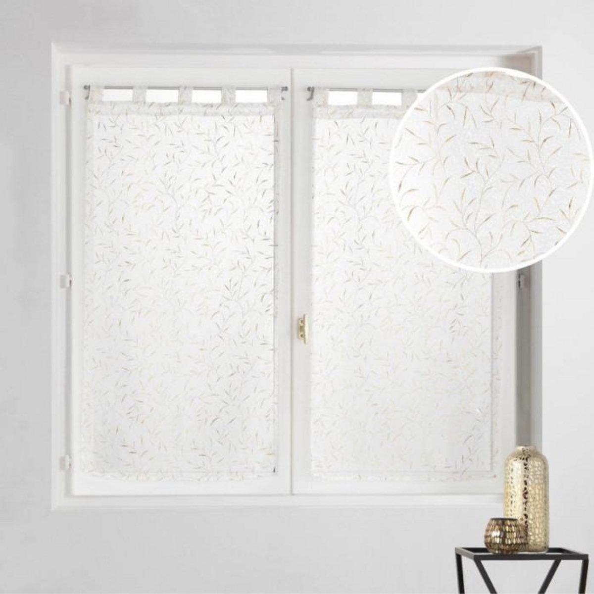 Paris Prix Paire de Voilages à Passants  Maissa  60x120cm Or