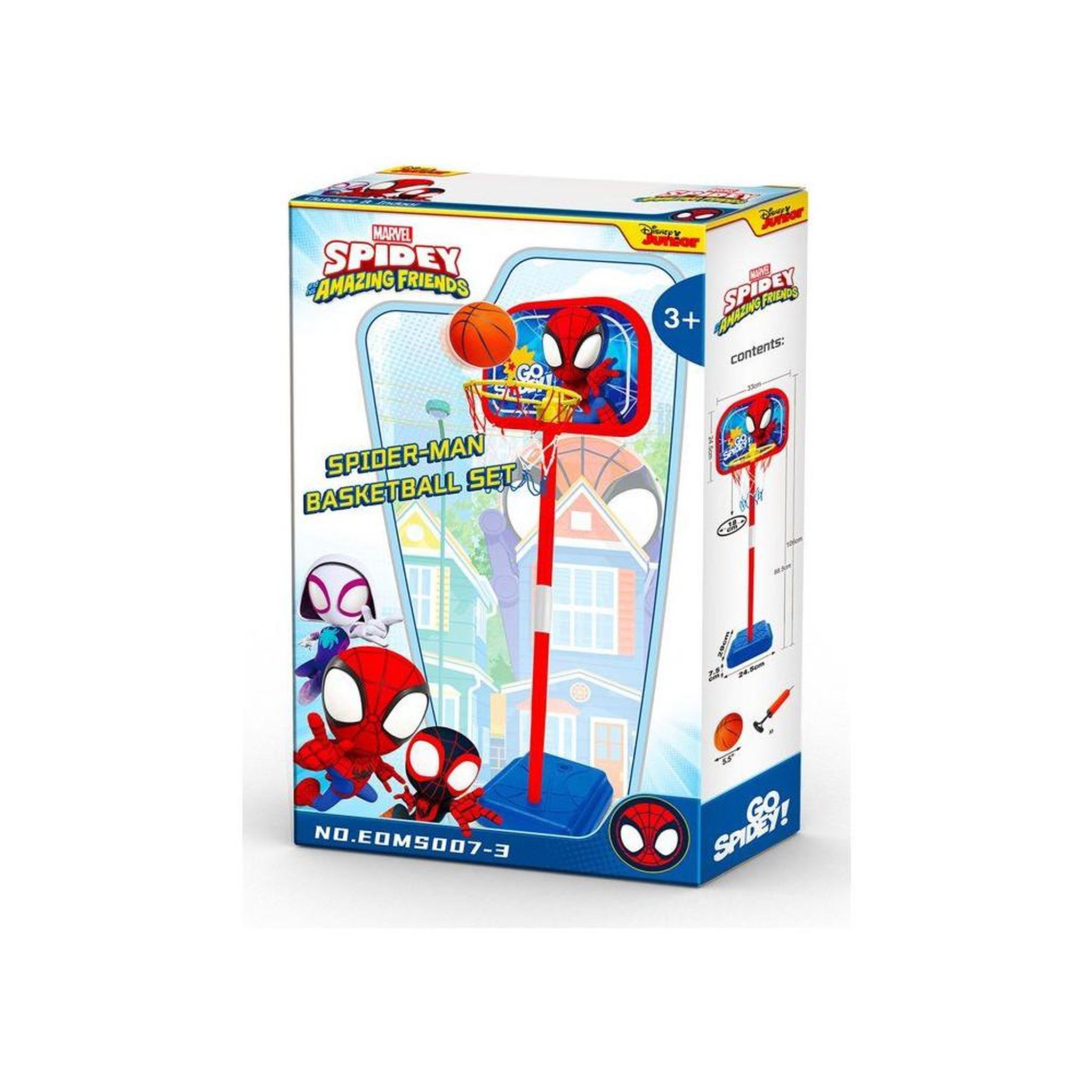 Voir la diapositive 2 : Marvel Marvel spidey et ses amis, panier de basket enfant sur pied 106 cm avec ballon et pompe