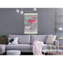 Voir la diapositive 2 : Paris Prix Affiche Murale Encadrée  Flamingo on Striped Background