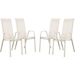 Habitat et Jardin Fauteuil jardin Textilène  Cordoba  - Phoenix - Écru - Lot de 4