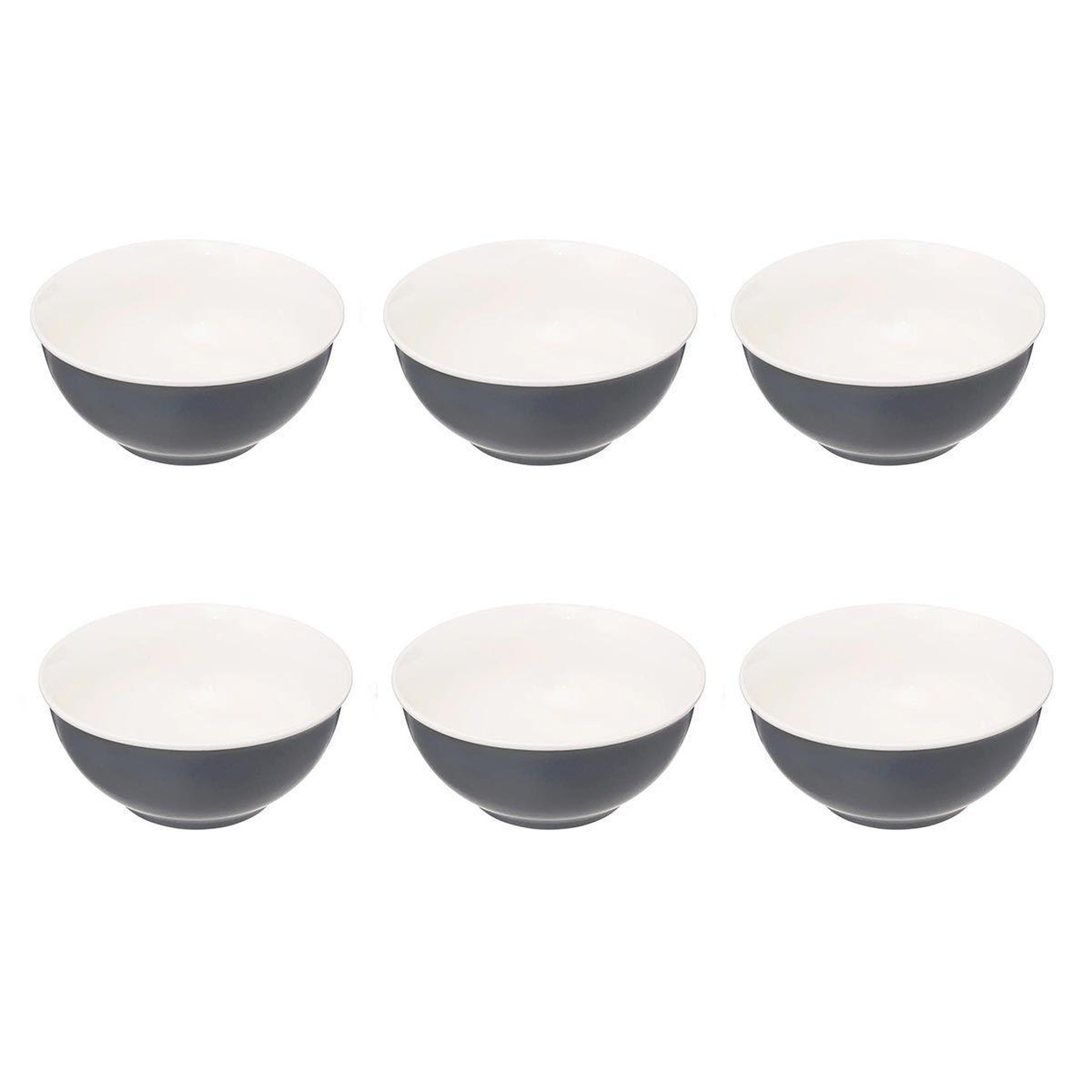 Voir la diapositive 1 : SECRET DE GOURMET Lot de 6 Bols en Porcelaine  Nature  52cl Bleu Gris