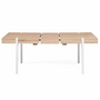 Voir la diapositive 3 : ID MARKET Table à manger extensible rectangle AUSTRIA 6-10 personnes bois pied épingle blanc 160-200 cm
