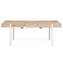 Voir la diapositive 3 : ID MARKET Table à manger extensible rectangle AUSTRIA 6-10 personnes bois pied épingle blanc 160-200 cm