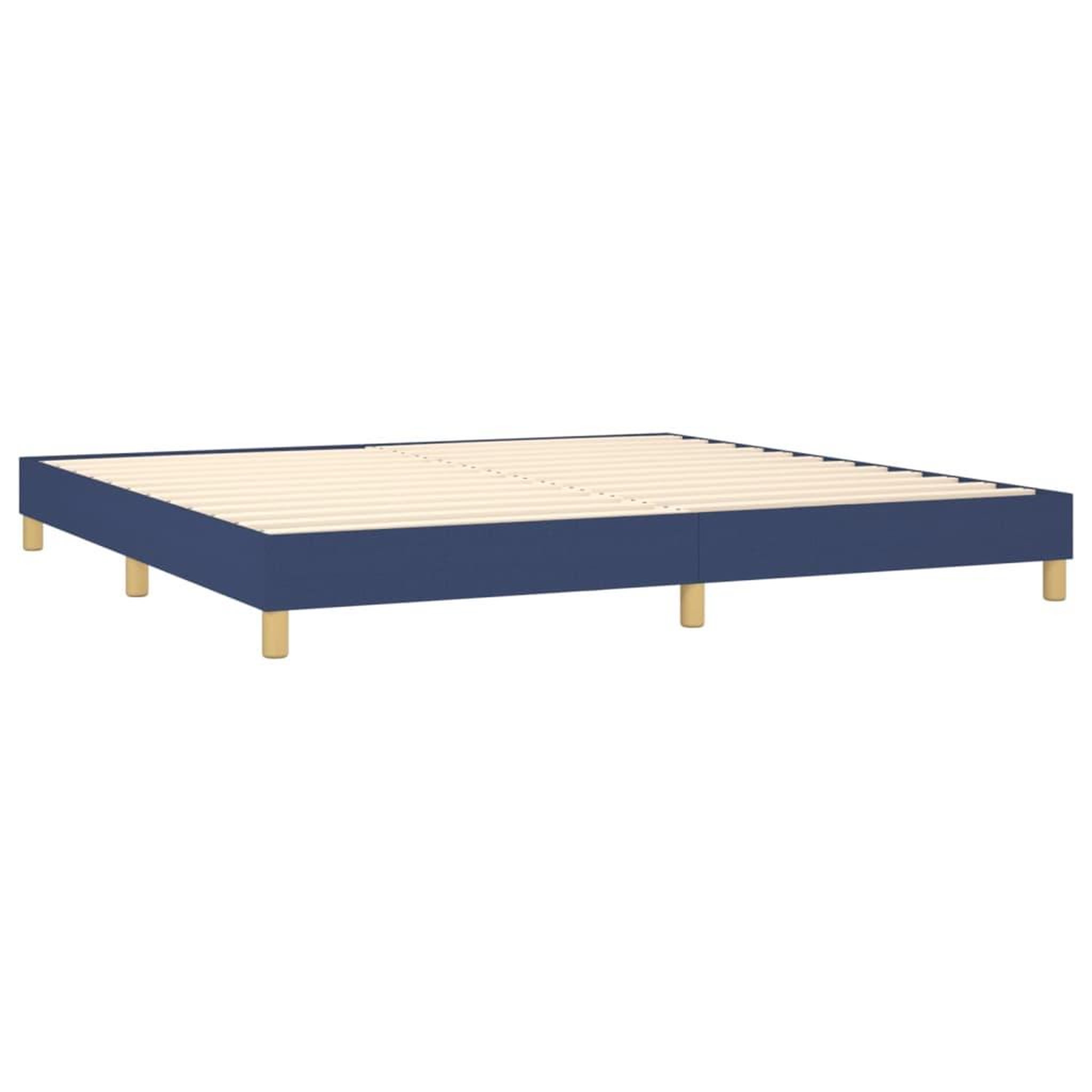 Voir la diapositive 4 : VIDAXL Sommier a lattes de lit avec matelas Bleu 200x200 cm Tissu